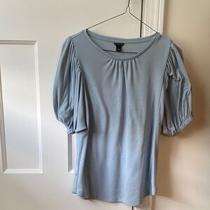 Ann Taylor Soft Blue Blouse with Puff Sleeves